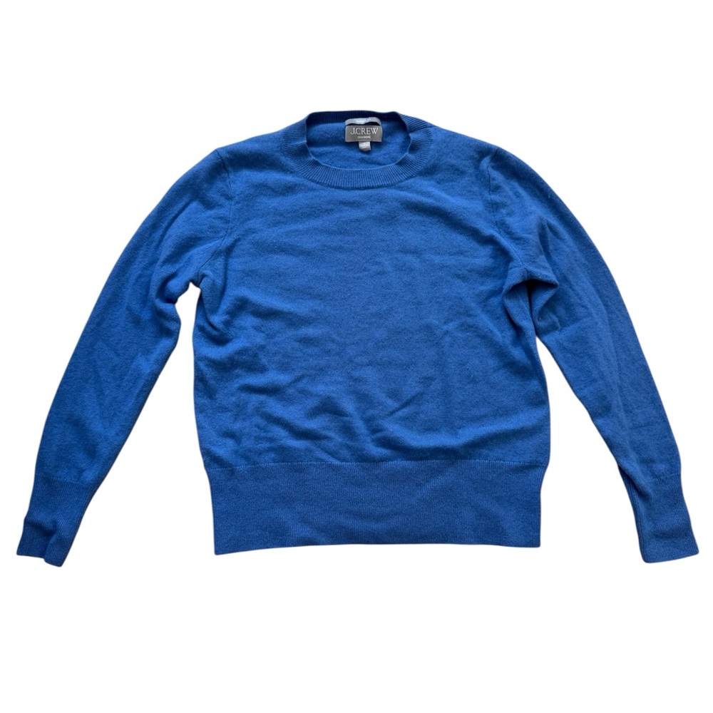 J. Crew Women’s Blue Cashmere Crewneck Sweater